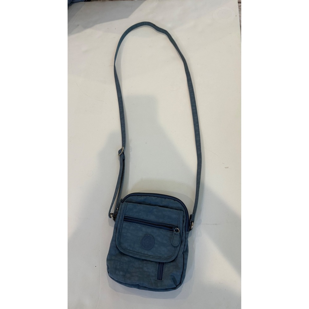 MultiSac Blue Nylon Crossbody Bag Small Messenger Travel Purse Multi Pocket